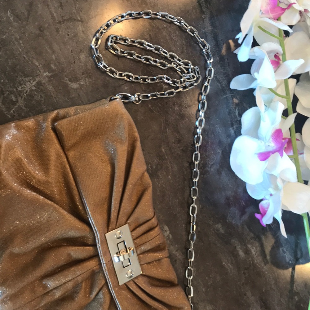 Gold Shimmer Big Buddha Clutch Purse - Picture 5 of 6